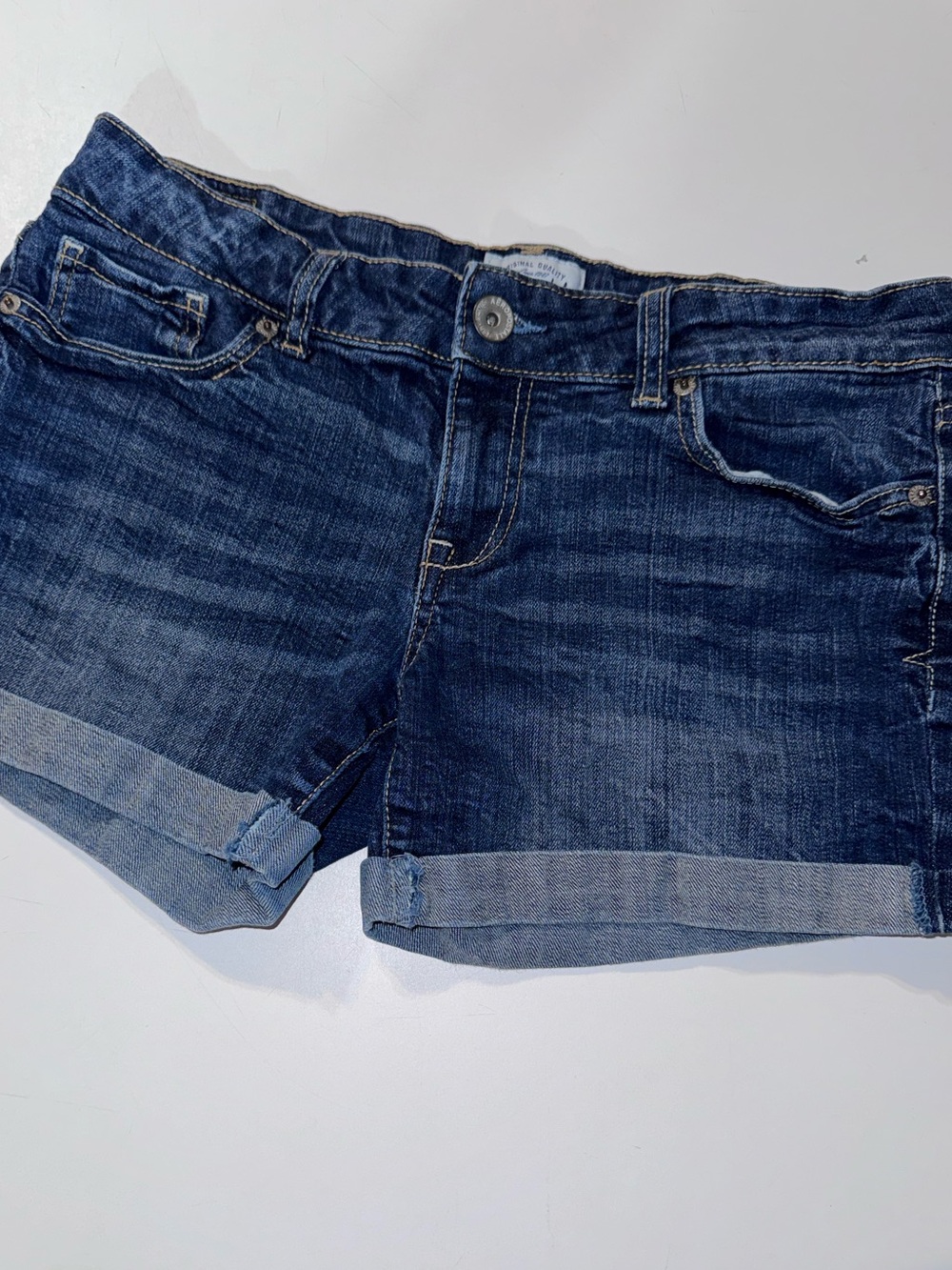 Aeropostale Dark Blue Rolled Hem Denim‎ Shorts